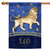 Blue and Gold Leo Zodiac Outdoor House Flag 40" x 28" - IMAGE 1