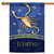 Blue and Gold Scorpio Zodiac Outdoor House Flag 40" x 28" - IMAGE 1