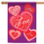 Heart-Shaped Doilies "Love" Valentine's Day Outdoor Flag - 40" x 28" - Purple and Red - IMAGE 1
