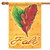 Green and Red Heart Fall Leaves Outdoor House Flag 40" x 28" - IMAGE 1
