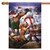 White and Brown Farmyard Snowman Christmas Outdoor House Flag 40" x 28" - IMAGE 1