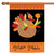 Orange and Black Turkey Pilgrim Fall Outdoor House Flag 40" x 28" - IMAGE 1