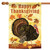 Turkey "Happy Thanksgiving" Outdoor Garden Flag - 40" x 28" - Yellow and Orange - IMAGE 1