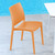 32" Orange Resin Solid Weather Resistant Outdoor Dining Chair - IMAGE 4