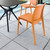 32" Orange Resin Solid Weather Resistant Outdoor Dining Chair