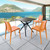 32" Orange Resin Solid Weather Resistant Outdoor Dining Chair