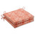 Set of 2 Orange and White Contemporary Patio Squared Corners Seat Cushions - 20" - IMAGE 1