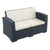 55" Gray Outdoor Patio Loveseat with Natural Beige Sunbrella Cushion - IMAGE 1