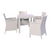 5-Piece White Patio Square Dining Set with Sunbrella Natural Cushion 31.5" - IMAGE 1