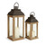 Antique Hanging LED Candle Lanterns - 29" - Brown and Black - Set of 2 - IMAGE 1