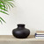 Solid Handmade Smooth Ceramic Vase - 10" - Black - IMAGE 3
