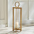 26" Gold Aluminum Small Footed Lantern with Circular Handle - IMAGE 2