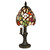 14" Antique Owl Garden Hand Rolled Tiffany-Style Table Lamp - IMAGE 1