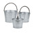Set of 3 Gray and Black Tapered Bucket Planter with Center Swinging Handles 9.75" - IMAGE 1