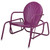 Outdoor Retro Metal Tulip Glider Patio Chair, Purple - IMAGE 3