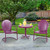 22" Outdoor Retro Tulip Steel Side Table, Purple - IMAGE 2