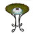 21" Green Peacock Geometric Outdoor Glass Solar Bird Bath with Stand - IMAGE 1