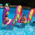 Inflatable Purple and Green Two Headed Curly Serpent Swimming Pool Float Toy, 96-Inch - IMAGE 2