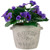 Pansy Artificial Floral Arrangement in "Flowers & Garden" Pot - 6" - Purple - IMAGE 1