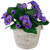 Pansy Artificial Floral Arrangement in "Flowers & Garden" Pot - 6" - Purple - IMAGE 3