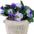 Pansy Artificial Floral Arrangement in "Flowers & Garden" Pot - 6" - Purple and Blue - IMAGE 5