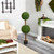 4.5' Boxwood Double Ball Topiary Artificial Tree in Black Pot - IMAGE 3