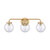23.25" Brushed Gold and Clear Vanity 3-Light Fixtures - IMAGE 3