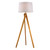 63" White and Brown Unique Wooden Tripod Freestanding LED Floor Lamp - IMAGE 1