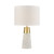 22" Gray Terazzo Body Table Lamp with White Linen Shade - IMAGE 1