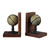 Set of 2 Brown and Green Globe Design Resin Bookends 7" - IMAGE 1