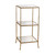 31” Gold and Clear 3-Tier Metal Shelving Unit in Bamboo - IMAGE 1