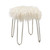 Fur Retro Ottoman Foot Stool - 20.5" - White - IMAGE 1