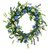 Blue and White Spring Floral Wreath, 10-Inch - IMAGE 1