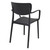 33" Black Stackable Patio Dining Arm Chair - IMAGE 2