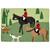 1.6' x 2.5' Fox Hunt Green and Black Rectangular Area Throw Rug - IMAGE 1