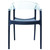 Curved Backrest Outdoor Patio Dining Arm Chair - 32" - Black and Clear - IMAGE 3
