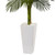 5' Golden Cane Artificial Palm Tree with White Tower Planter - IMAGE 3