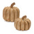 Set of 2 Brown Carved Pumpkin Thanksgiving Tabletop Decorations 9" - IMAGE 1