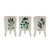 Botanical Footed Planters - 6" - Cream and Green - Set of 3 - IMAGE 1