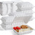 150-Count 3-Compartment Hinged White Meal Prep/Take Out Containers - 9" - IMAGE 1