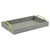 15.75" Gray and Gold Handmade Rectangular Linen Tray - IMAGE 1