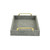 15.75" Gray and Gold Handmade Rectangular Linen Tray - IMAGE 4
