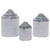 Set of 3 White and Silver Silo Containers - IMAGE 1