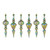 6ct Iridescent Glass Finial Christmas Drop Ornaments 12.5" - IMAGE 5