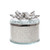 Crystal Lotus Round Decorative Box with Lid - 4" - Clear and White - IMAGE 1