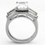 Women's Stainless Steel Wedding Ring with Rectangular Cubic Zirconia - Size 8 - IMAGE 3