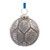 Etched Leaf Glass Christmas Ball Ornaments - 4" (100m) - Gray and White - 6ct - IMAGE 1
