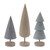 Christmas Tree Tabletop Decorations - 17.25" - Gray and Brown - Set of 6 - IMAGE 1