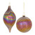 Pearl Finish Swirl Glass Christmas Ornaments - 7" (180mm) - Pink - 6ct - IMAGE 1