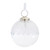 Etched Glass Christmas Ball Ornaments - 4" (100mm) - White - 6ct - IMAGE 1